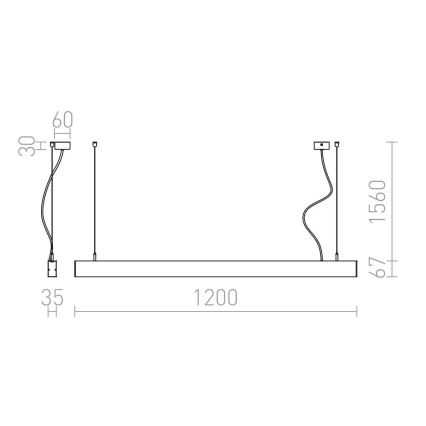 RED - Design Rendl - R12718 - LED Kattokruunu johdossa PESANTE LED/40W/230V