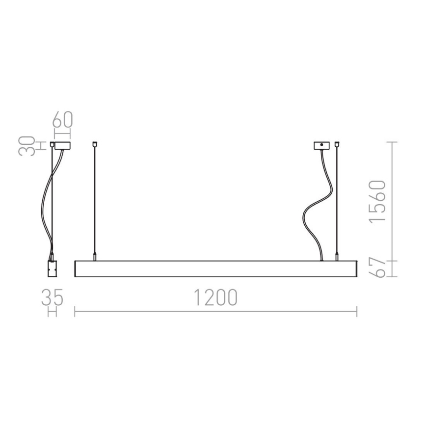 RED - Design Rendl - R12718 - LED Kattokruunu johdossa PESANTE LED/40W/230V