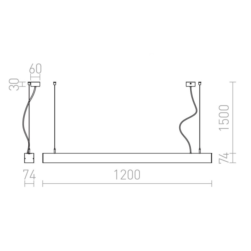 RED - Design Rendl - R12720 - LED Kattokruunu johdossa PESANTE LED/40W/230V