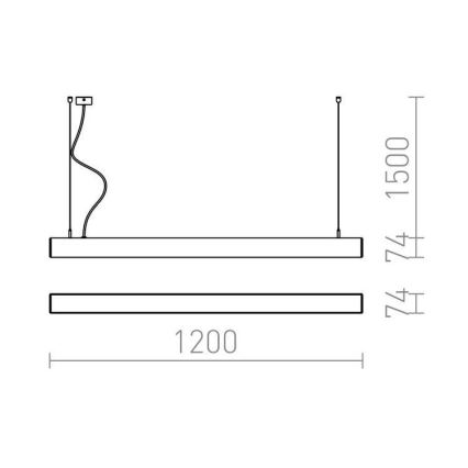 RED - Design Rendl - R12721 - LED Kattokruunu johdossa PESANTE LED/40W/230V musta