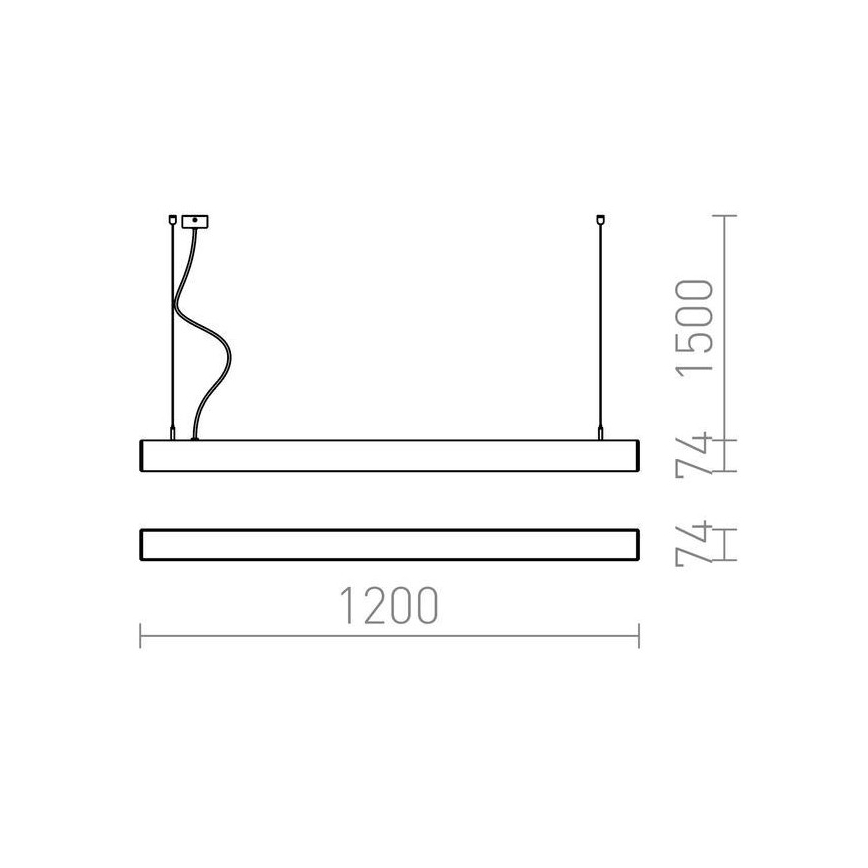 RED - Design Rendl - R12721 - LED Kattokruunu johdossa PESANTE LED/40W/230V musta