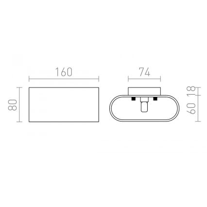 RED - Design Rendl - R12743 - Seinävalo MARIO 1xG9/33W/230V