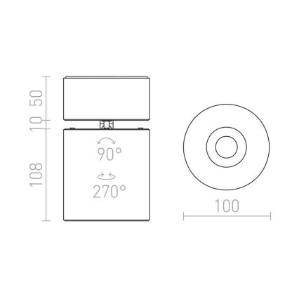 RED - Design Rendl - R12839 - LED-kohdevalo CONDU LED/20W/230V valkoinen