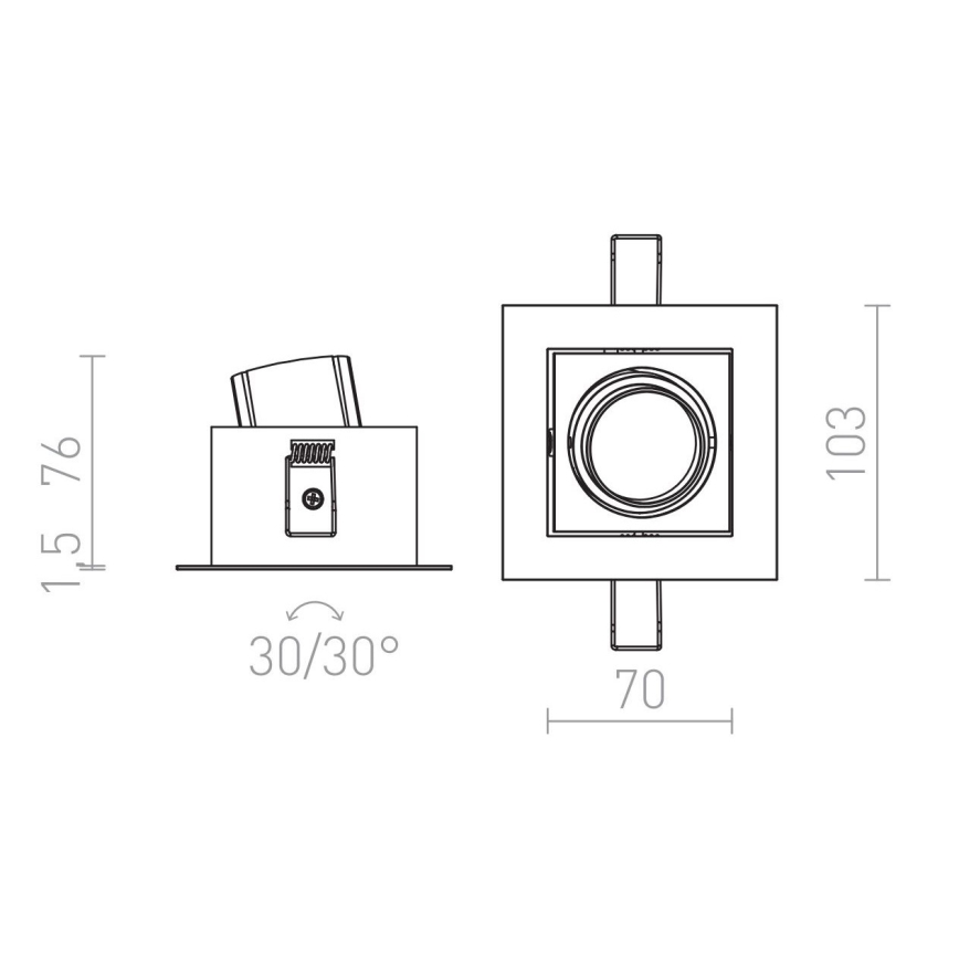 RED - Design Rendl - R12856 - LED upotettava valo BONDY LED/7W/230V