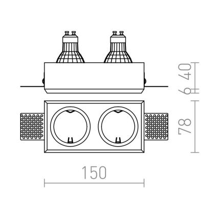 RED - Design Rendl - R12900 - Upotettu valo QUO 2xGU10/35W/230Vc