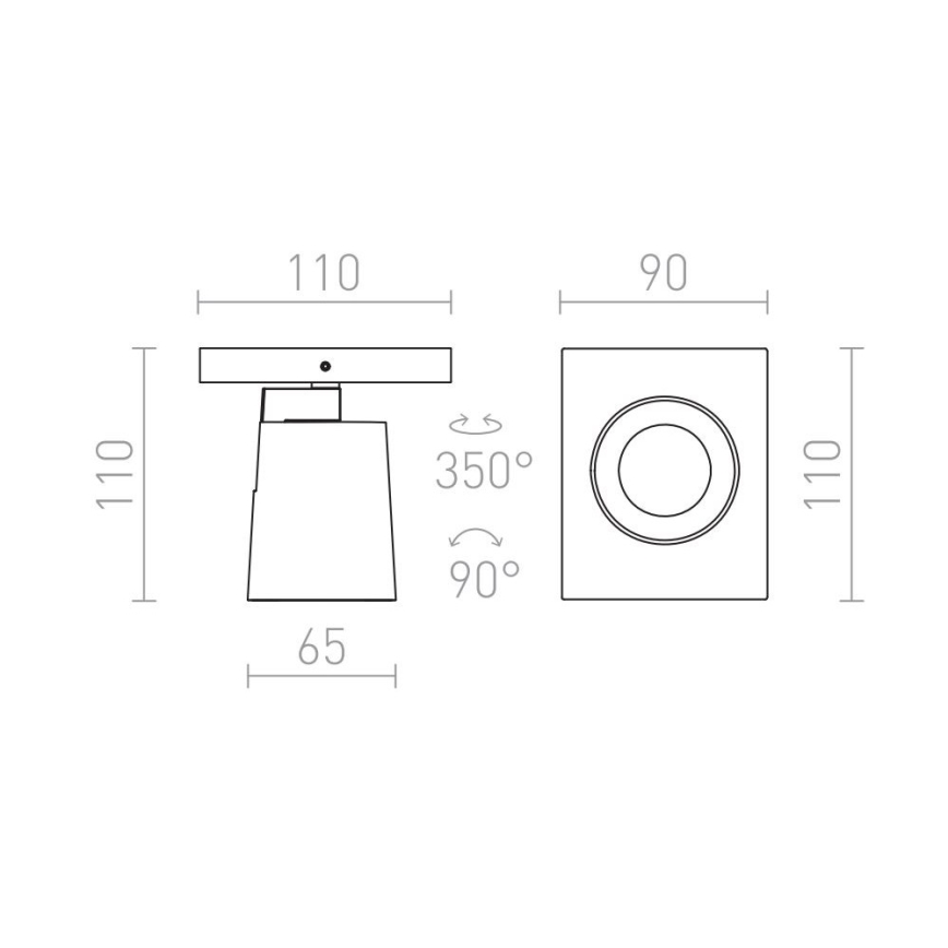 RED - Design Rendl - R12912 - Seinäkohdevalo KENNY 1xGU10/35W/230V