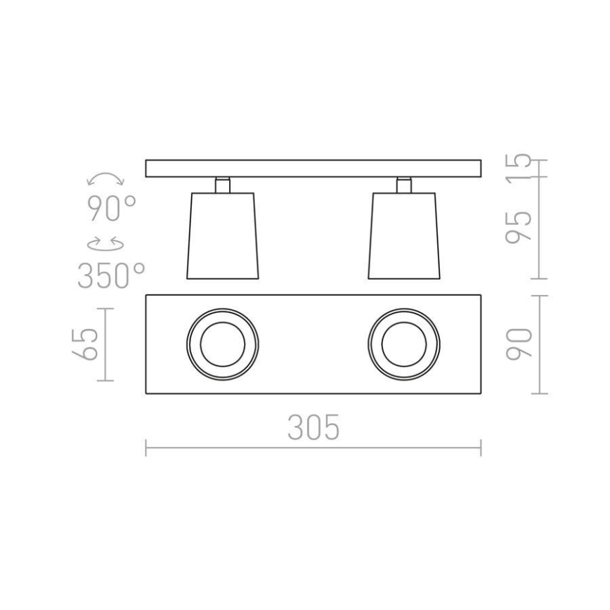 RED - Design Rendl - R12915 - Kohdevalo KENNY 2xGU10/35W/230V