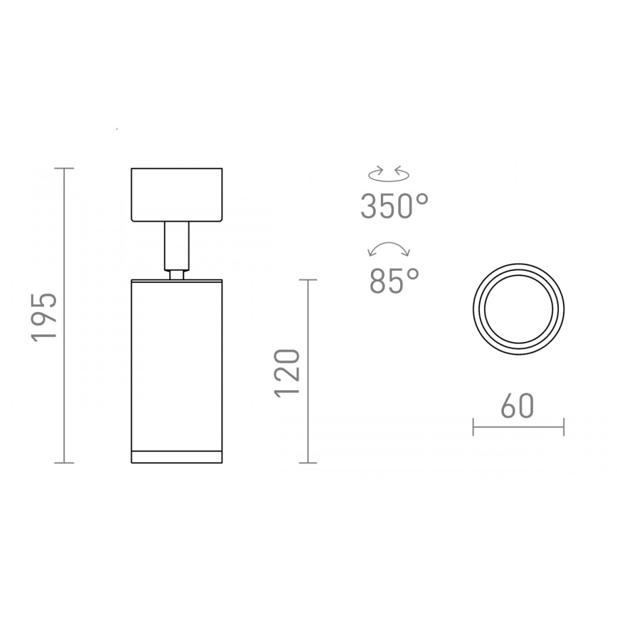 RED - Design Rendl - R13363 - Kohdevalo BELENOS 1xGU10/9W/230V