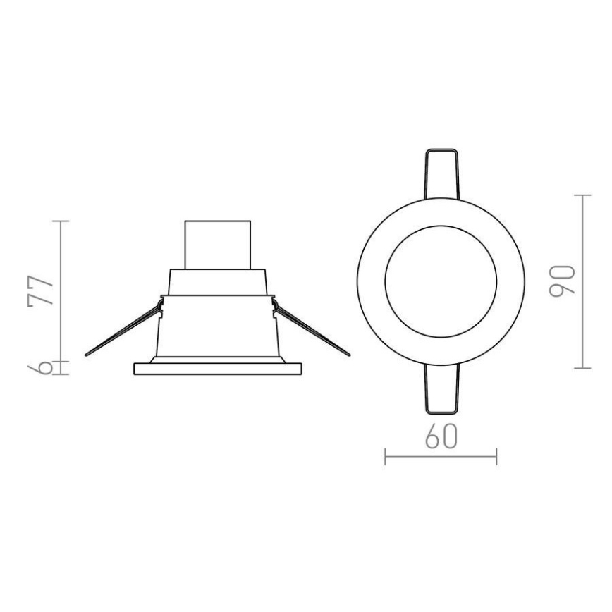 RED - R12659 - Upotettava kylpyhuonevalo LEROY 1xGU5,3/35W/12V IP44