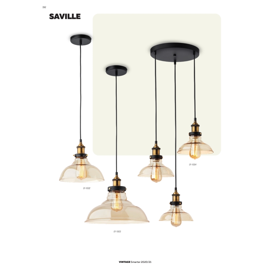 Redo 01-1003 - Kattokruunu narulla SAVILLE 1xE27/42W/230V