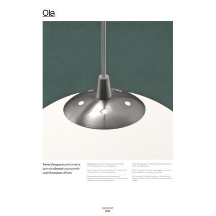 Redo 01-1066 - Kattokruunu johdossa OLA 2xE27/42W/230V halkaisija 40 cm