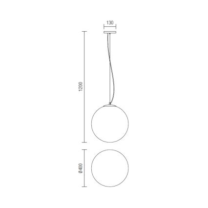 Redo 01-1066 - Kattokruunu johdossa OLA 2xE27/42W/230V halkaisija 40 cm
