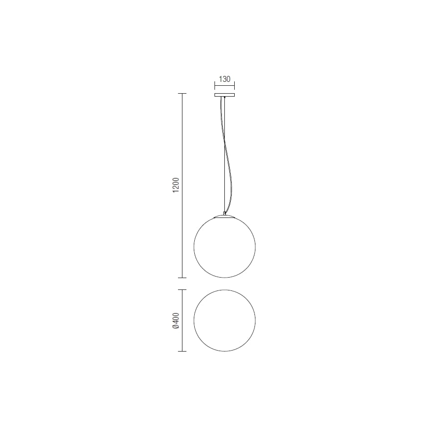 Redo 01-1066 - Kattokruunu johdossa OLA 2xE27/42W/230V halkaisija 40 cm