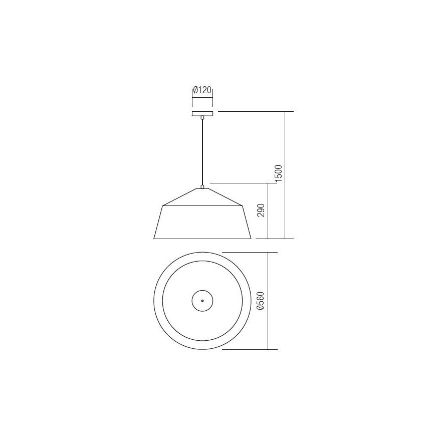 Redo 01-1102 - Kattokruunu johdossa AYLA 1xE27/42W/230V halkaisija 56 cm kulta