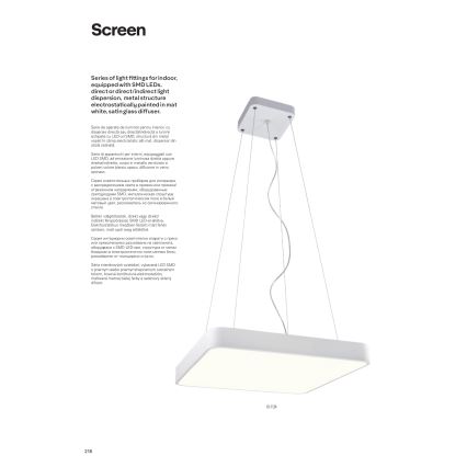 Redo 01-1124 - LED-riippuvalaisin SCREEN LED/48W/230V 3000K