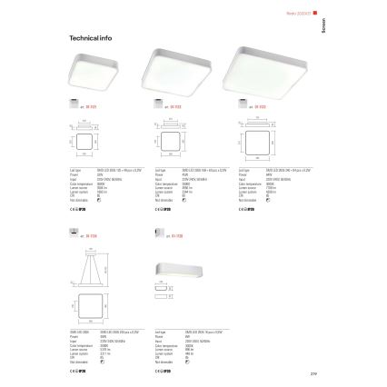 Redo 01-1124 - LED-riippuvalaisin SCREEN LED/48W/230V 3000K