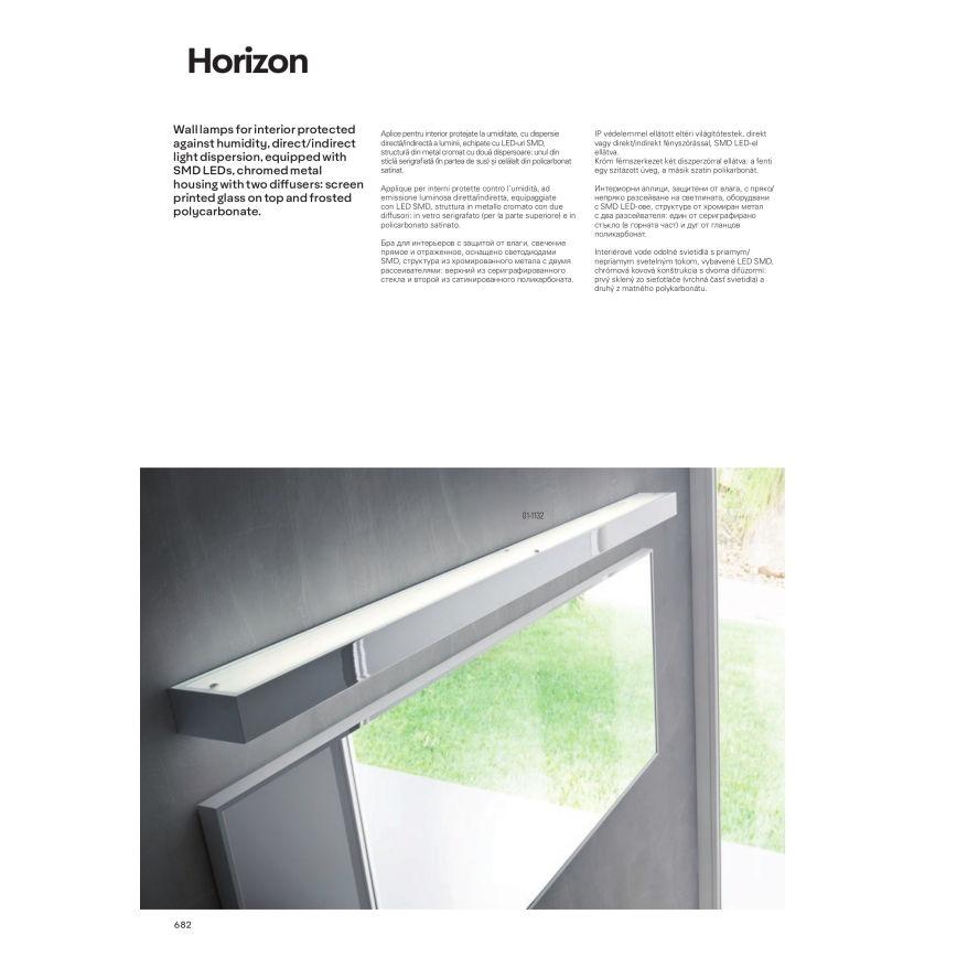 Redo 01-1132 - Kylpyhuoneen LED-peilivalo HORIZON LED/30W/230V 120 cm IP44