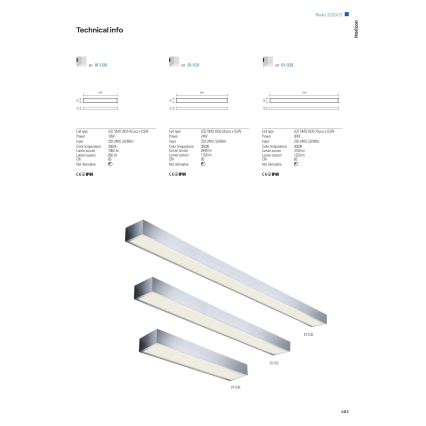 Redo 01-1132 - Kylpyhuoneen LED-peilivalo HORIZON LED/30W/230V 120 cm IP44