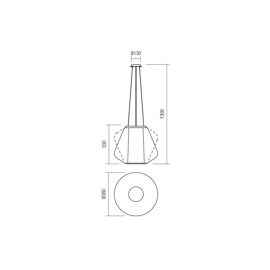Redo 01-1140 - Kattokruunu johdossa FUSION 1xE27/42W/230V halkaisija 38 cm harmaa