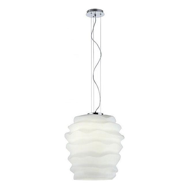 Redo 01-1142 - MAGMA-riippuvalaisin kaapelikiinnityksellä 1xE27/42W/230V halkaisija 38 cm kiiltävä kromi/valkoinen