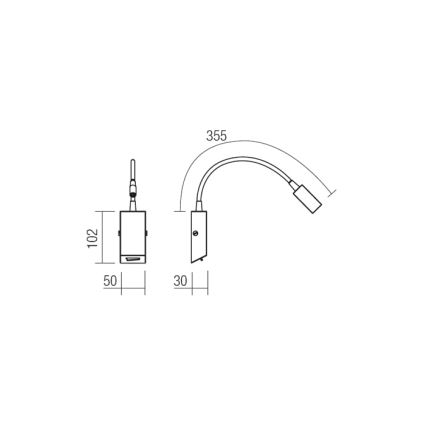 Redo 01-1194 - LED Joustava pieni lamppu HELLO LED/3W/230V musta