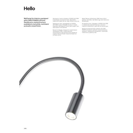 Redo 01-1195 - LED Joustava pieni lamppu HELLO LED/3W/230V mattakromi