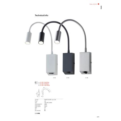 Redo 01-1195 - LED Joustava pieni lamppu HELLO LED/3W/230V mattakromi