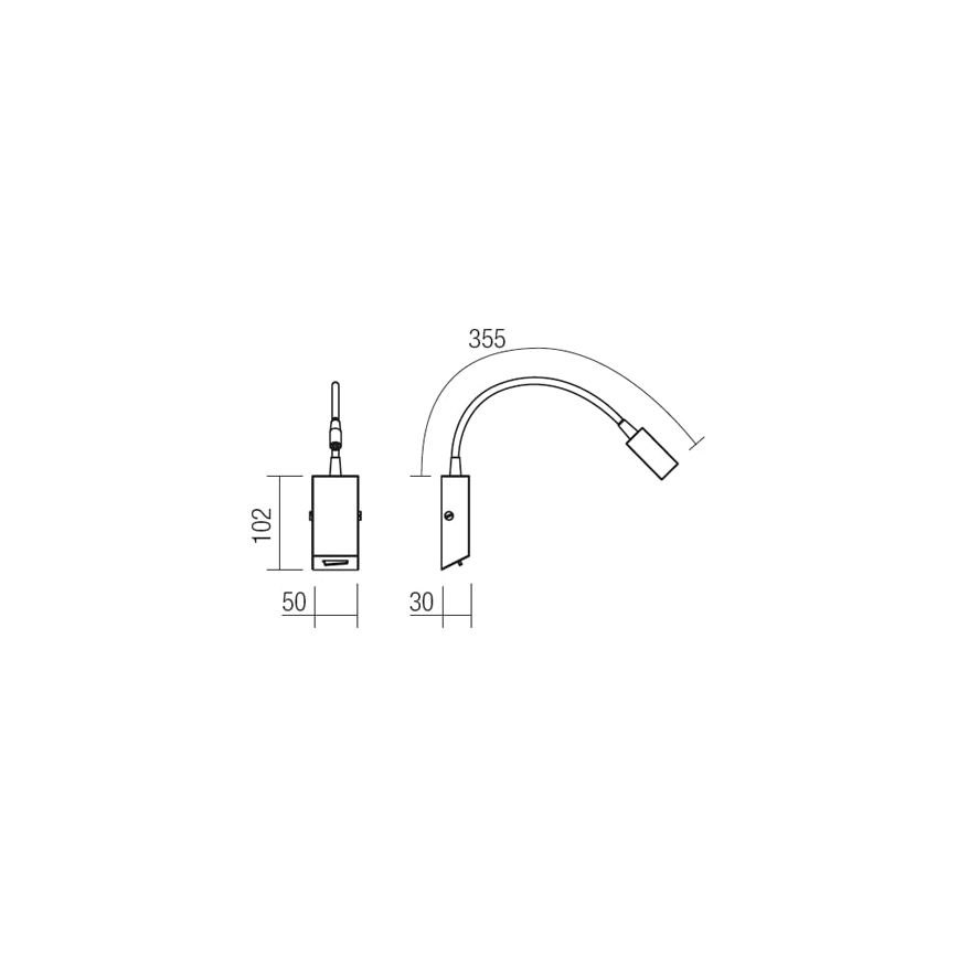 Redo 01-1195 - LED Joustava pieni lamppu HELLO LED/3W/230V mattakromi