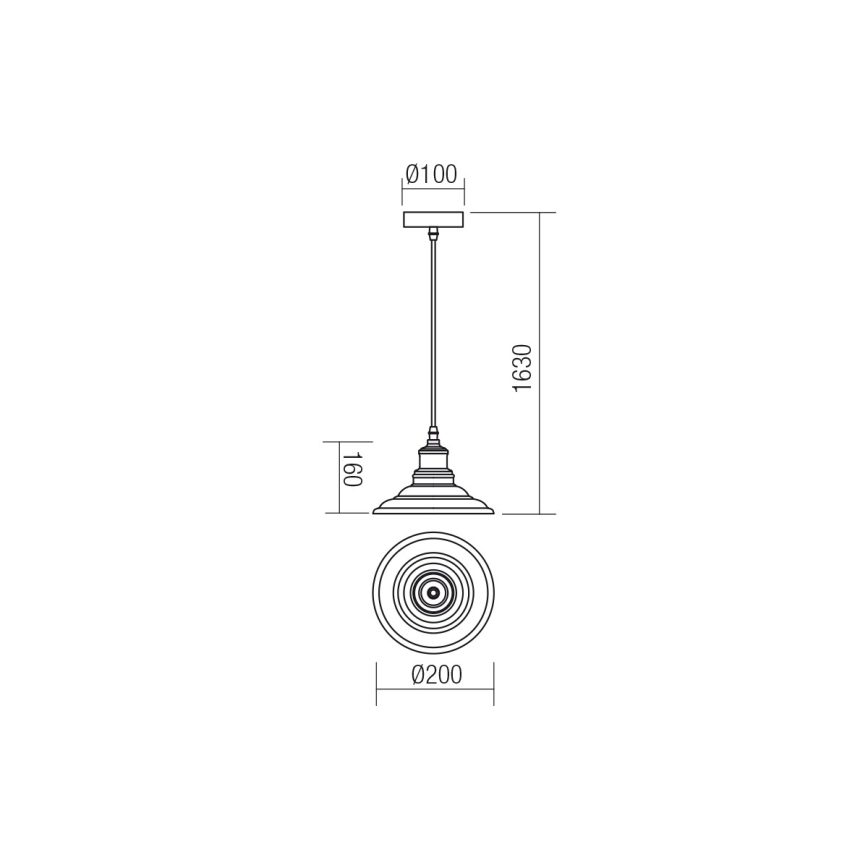 Redo 01-1292 - Kattokruunu narulla SPINNER 1xE27/42W/230V