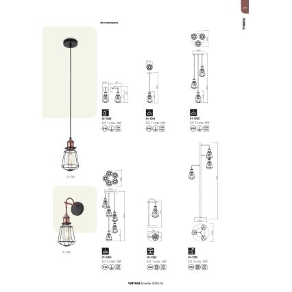 Redo 01-1301 - Kattokruunu narulla THARU 1xE27/42W/230V