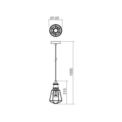 Redo 01-1301 - Kattokruunu narulla THARU 1xE27/42W/230V