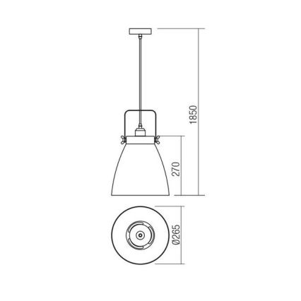 Redo 01-1311 - Kattokruunu johdossa ARNE 1xE27/42W/230V valkoinen