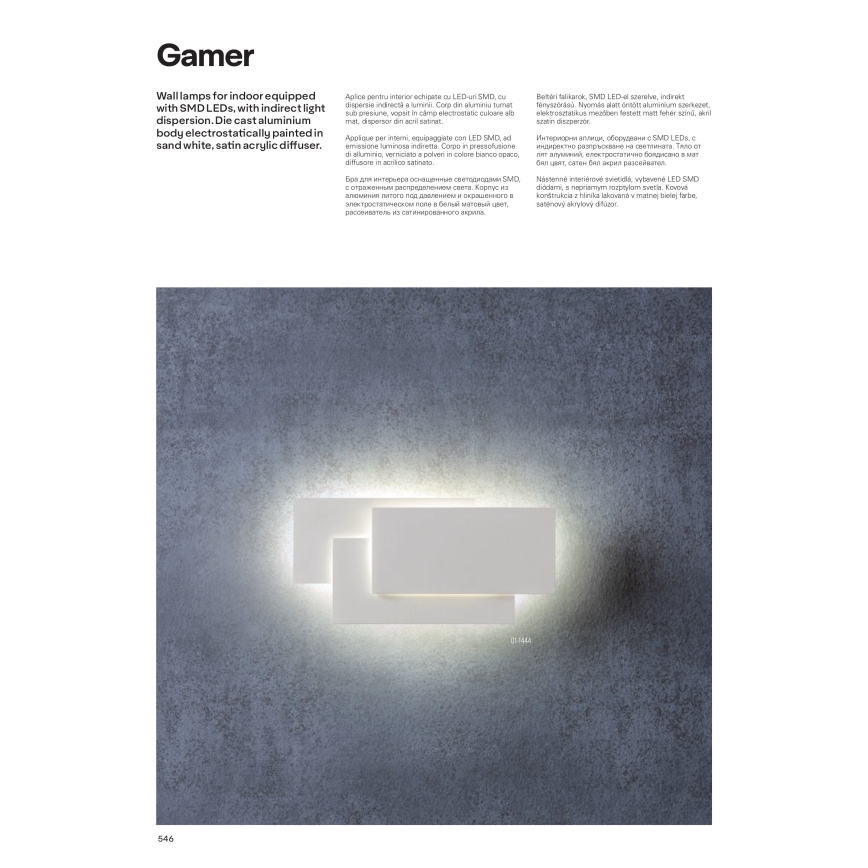 Redo 01-1445 - LED-seinävalaisin GAMER 1xLED/12W/230V