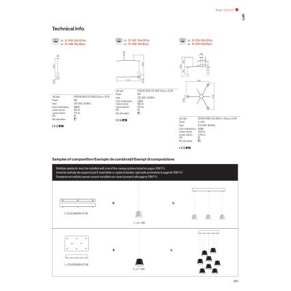 Redo 01-1496 - LED-riippuvalaisin vaijerilla LOLLI LED/6W/230V Ø 14 cm musta
