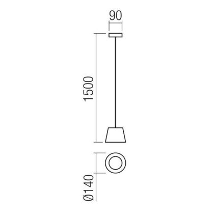 Redo 01-1496 - LED-riippuvalaisin vaijerilla LOLLI LED/6W/230V Ø 14 cm musta