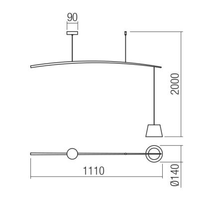 Redo 01-1497 - LED-kattokruunu johdossa LOLLI LED/6W/230V valkoinen