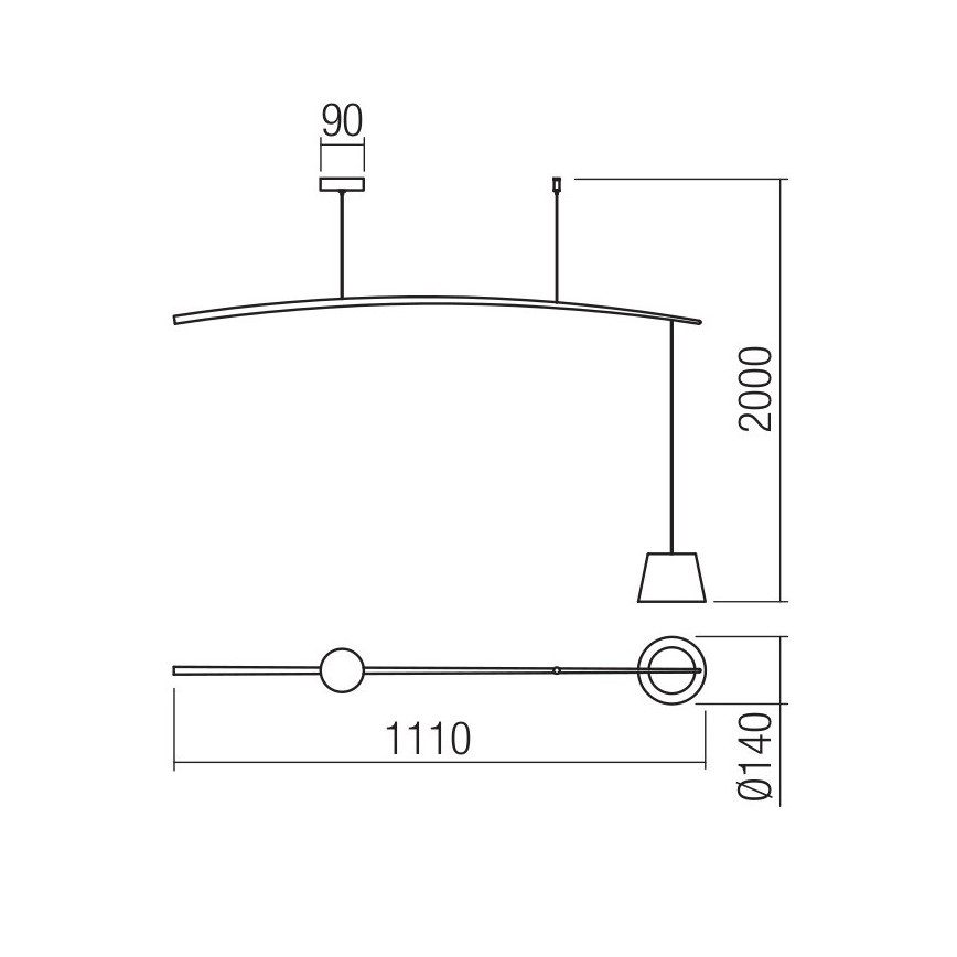 Redo 01-1497 - LED-kattokruunu johdossa LOLLI LED/6W/230V valkoinen