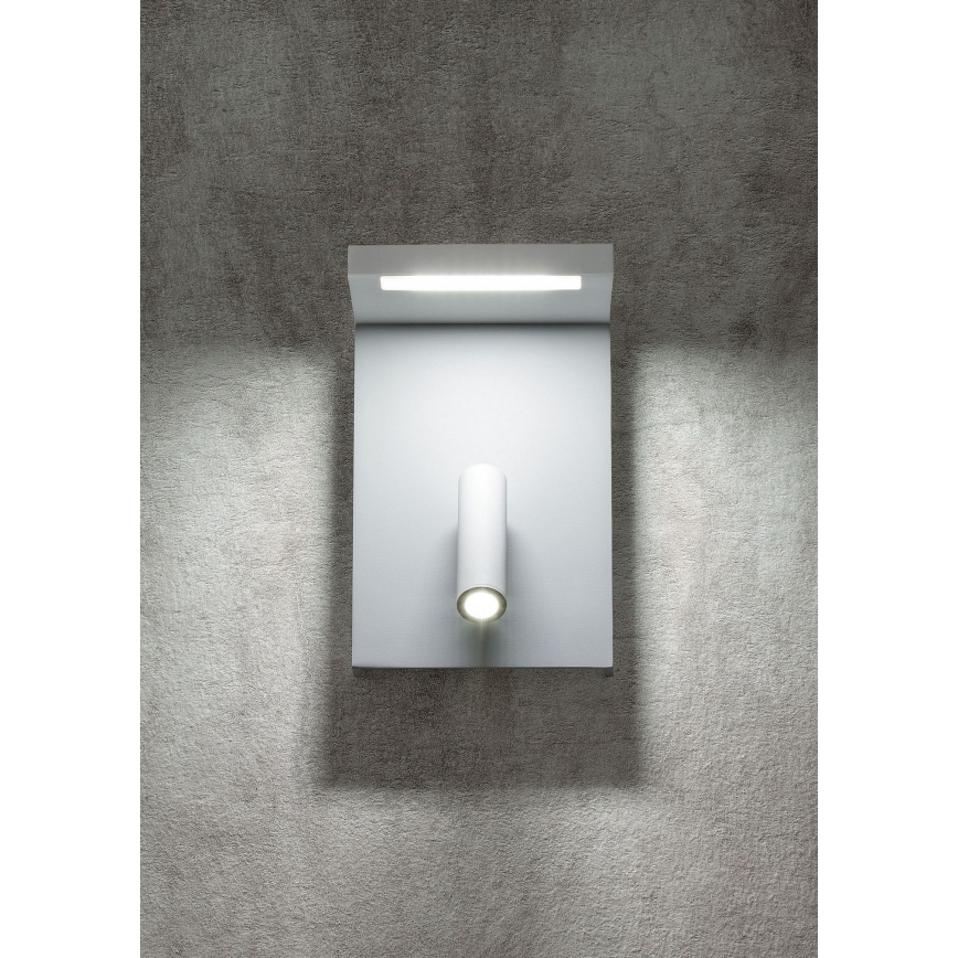 Redo 01-1499 - LED-seinävalaisin AGOS LED/6W/230V + LED/3,2W USB valkoinen