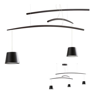 Redo 01-1525 - LED-kattokruunu johdossa LOLLI 3xLED/6W/230V musta