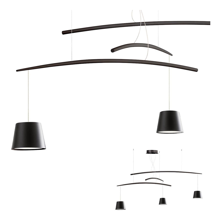 Redo 01-1525 - LED-kattokruunu johdossa LOLLI 3xLED/6W/230V musta