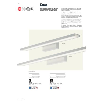 Redo 01-1527 - kylpyhuoneen LED-peilivalo DAO 1xLED/36W/230V IP44