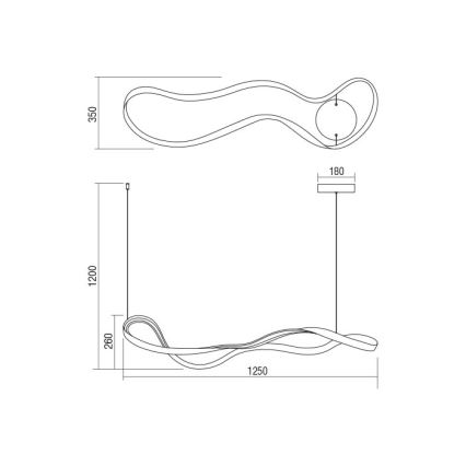 Redo 01-1531 - NUBO LED-riippuvalaisin lankaripustuksella LED/43W/230V, valkoinen