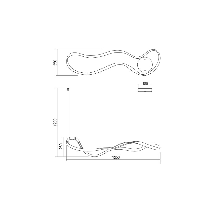 Redo 01-1531 - NUBO LED-riippuvalaisin lankaripustuksella LED/43W/230V, valkoinen