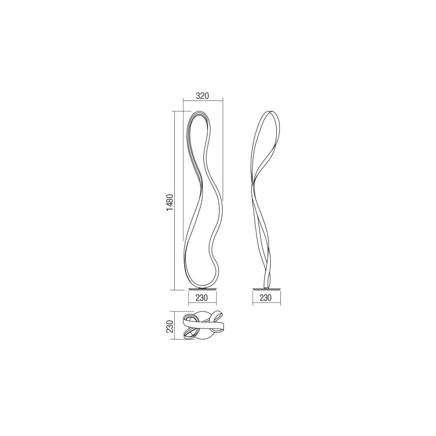 Redo 01-1532 - Himmennettävä LED-lattiavalaisin NUBO LED/34,5W/230V valkoinen