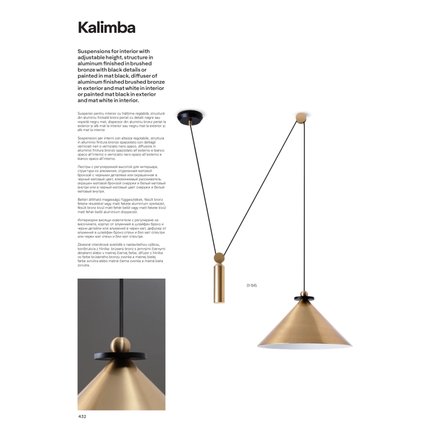 Redo 01-1546 - Kattokruunu johdossa KALIMBA 1xE27/42W/230V halkaisija 42 cm hämähäkki musta