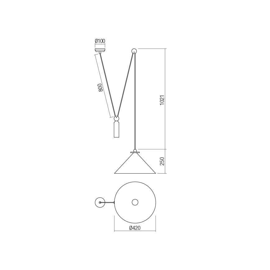 Redo 01-1546 - Kattokruunu johdossa KALIMBA 1xE27/42W/230V halkaisija 42 cm hämähäkki musta