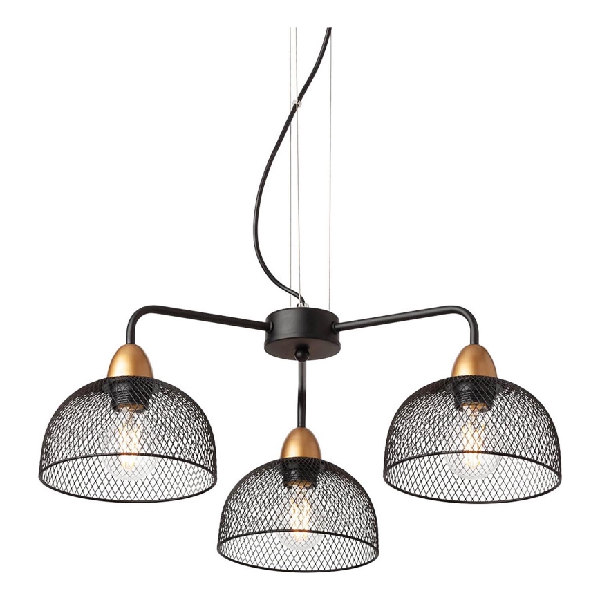 Redo 01-1573 - TAMIS-riippuvalaisin kaapelilla 3xE27/42W/230V, halkaisija 59 cm, musta