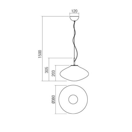 Redo 01-1618 - Kattokruunu johdossa ABSOLUTE 1xE27/42W/230V beige