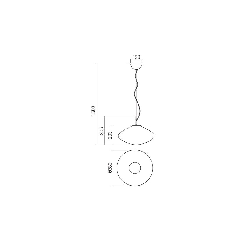 Redo 01-1619 - Kattokruunu johdossa ABSOLUTE 1xE27/42W/230V harmaa
