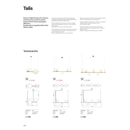Redo 01-1635 - Kattokruunu narulla TALIS 5xE14/28W/230V